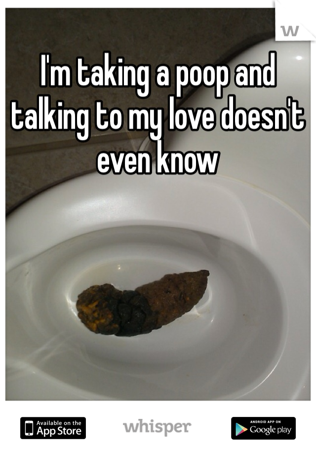 I'm taking a poop and talking to my love doesn't even know
