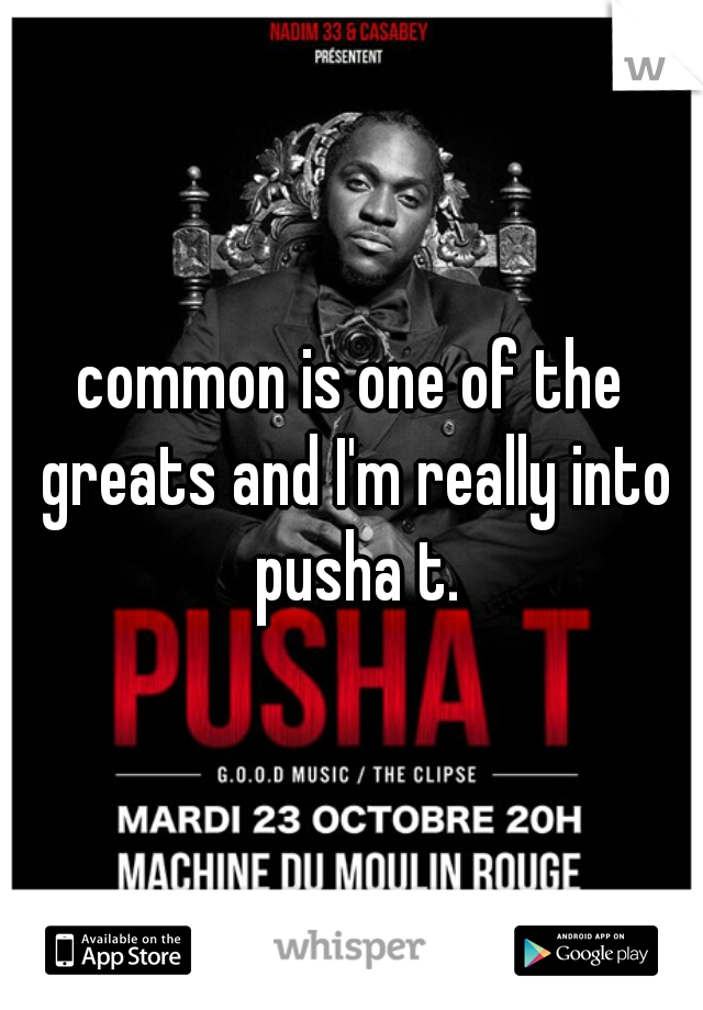 common is one of the greats and I'm really into pusha t.