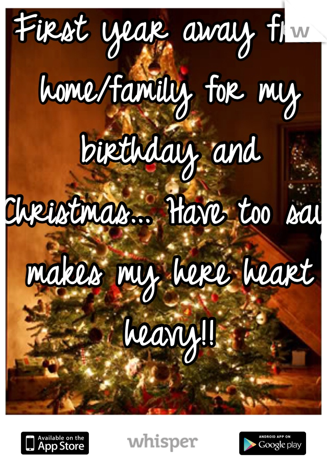 First year away from home/family for my birthday and Christmas... Have too say makes my here heart heavy!!