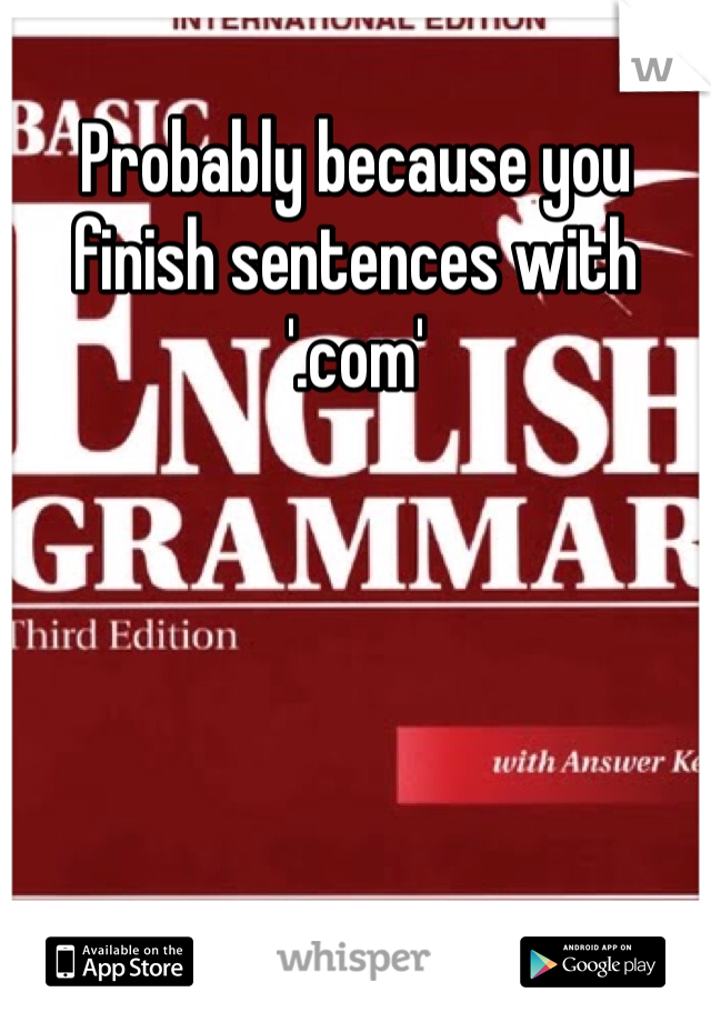 Probably because you finish sentences with '.com'