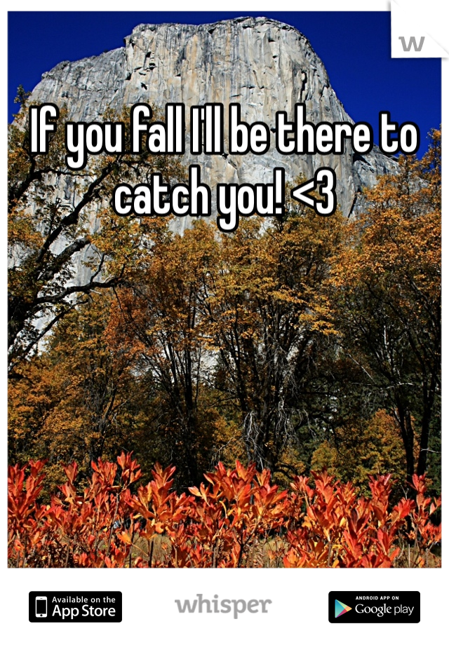 If you fall I'll be there to catch you! <3
