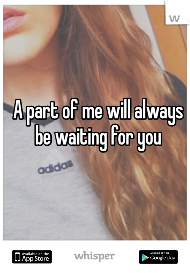 A part of me will always be waiting for you
