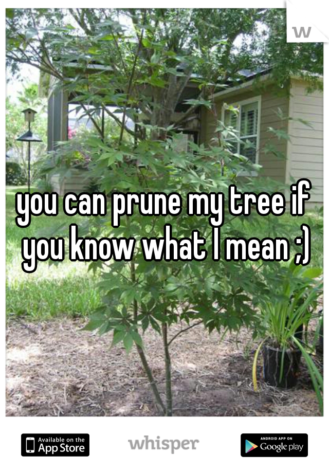 you can prune my tree if you know what I mean ;)