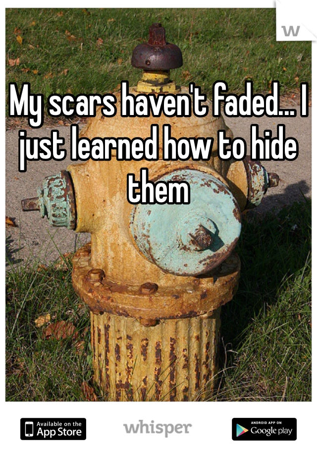My scars haven't faded... I just learned how to hide them