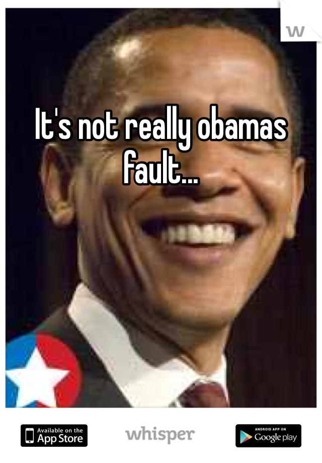 It's not really obamas fault... 
