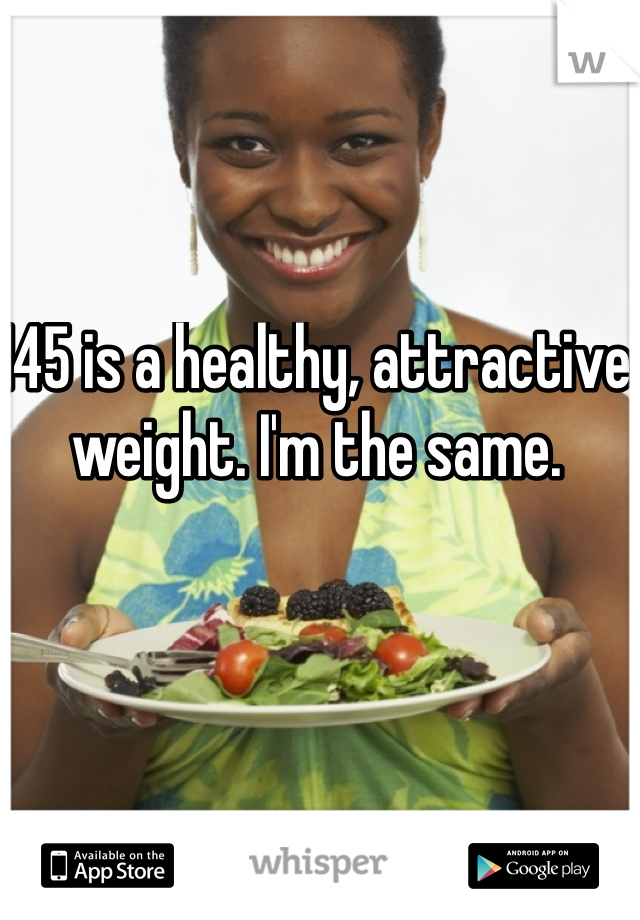 145 is a healthy, attractive weight. I'm the same. 