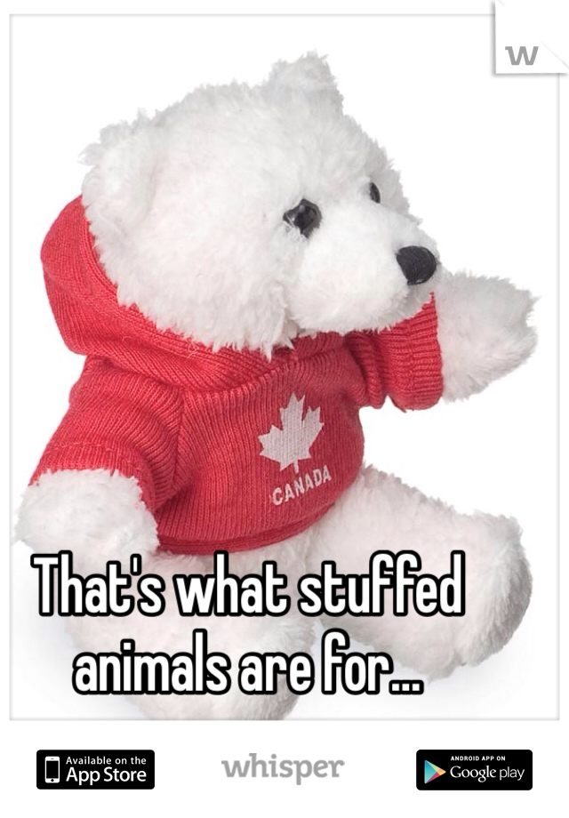 That's what stuffed animals are for…