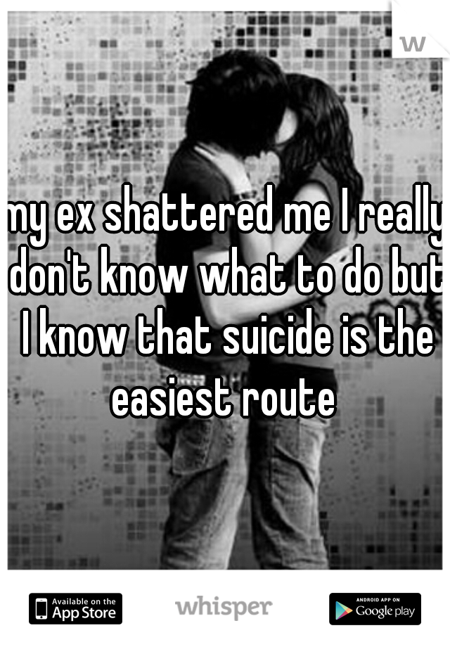 my ex shattered me I really don't know what to do but I know that suicide is the easiest route 
