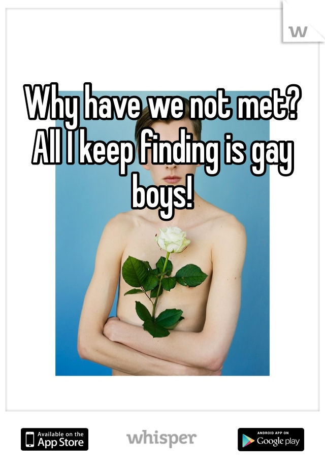 Why have we not met?  All I keep finding is gay boys!
