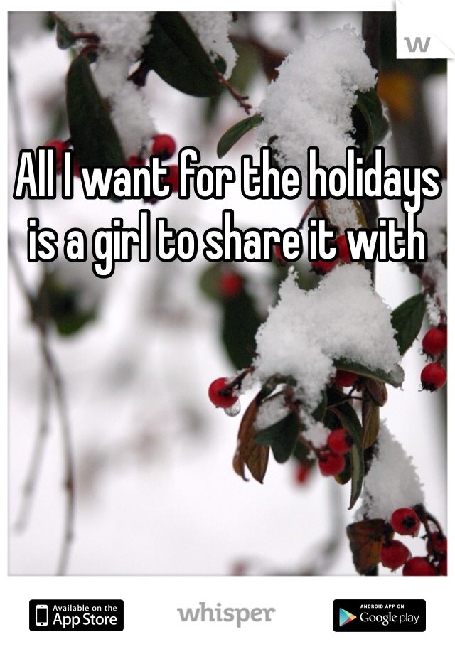 All I want for the holidays is a girl to share it with