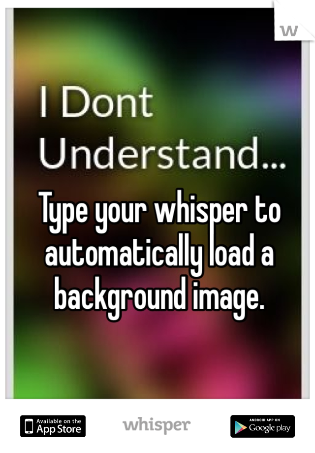 Type your whisper to automatically load a background image.  