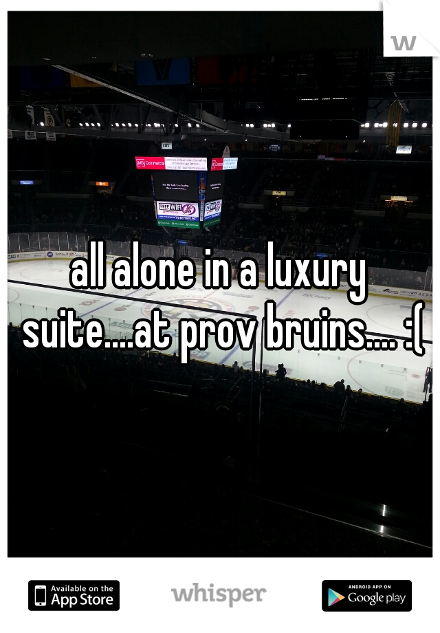 all alone in a luxury suite....at prov bruins.... :(