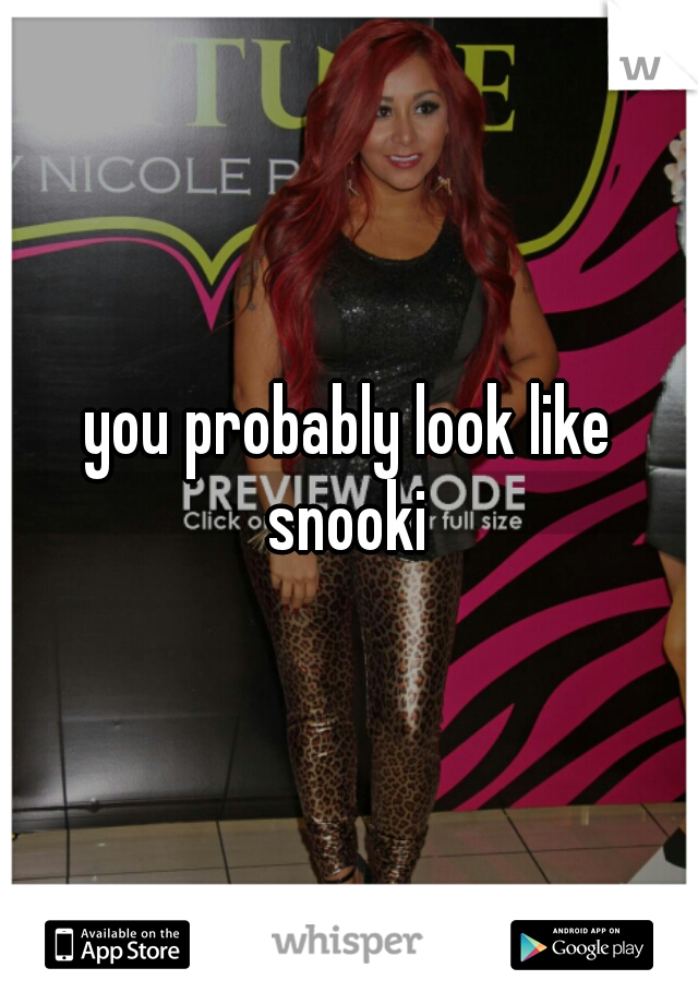 you probably look like snooki 
