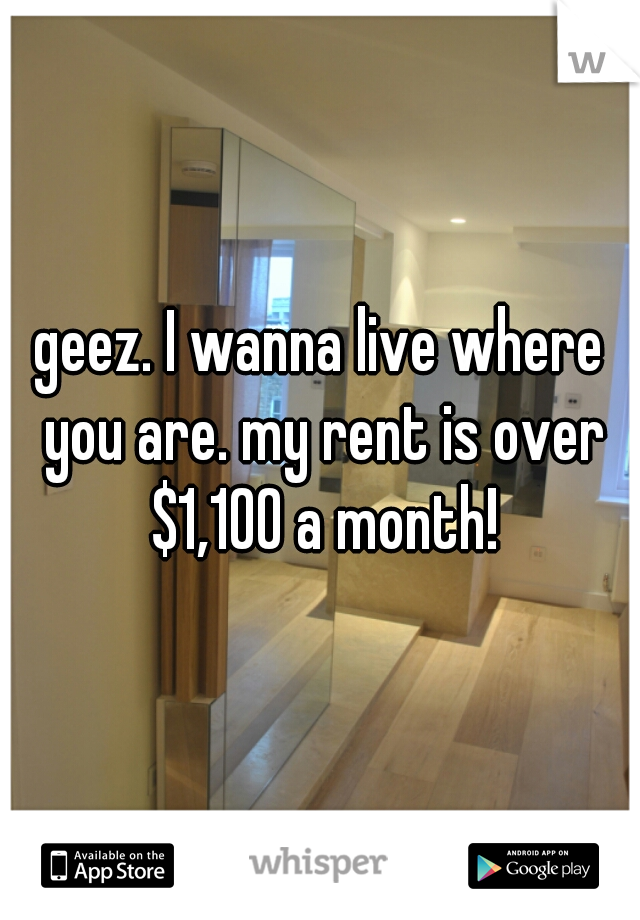 geez. I wanna live where you are. my rent is over $1,100 a month!