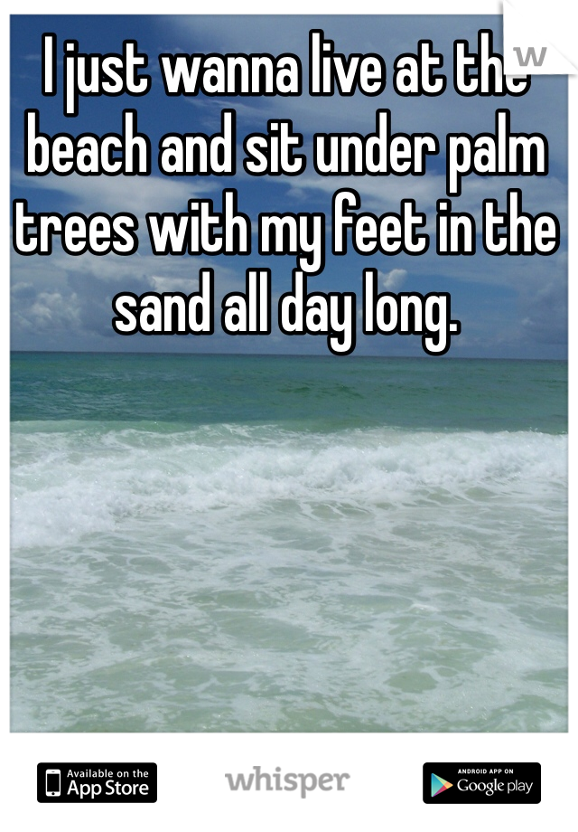 I just wanna live at the beach and sit under palm trees with my feet in the sand all day long.