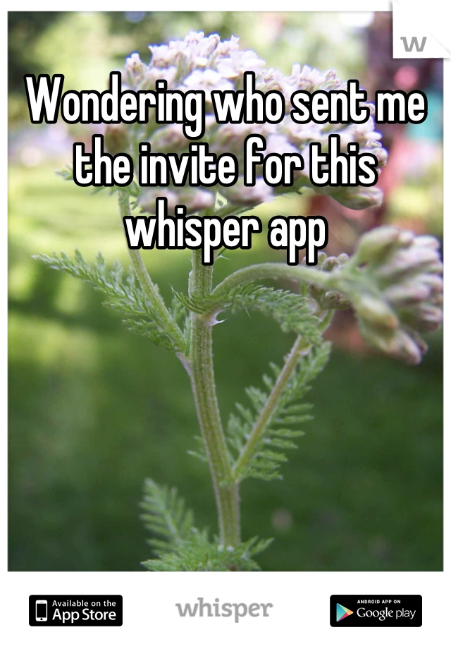 Wondering who sent me the invite for this whisper app