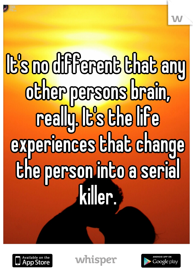 It's no different that any other persons brain, really. It's the life experiences that change the person into a serial killer.