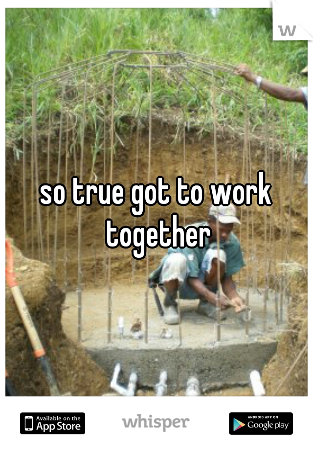 so true got to work together