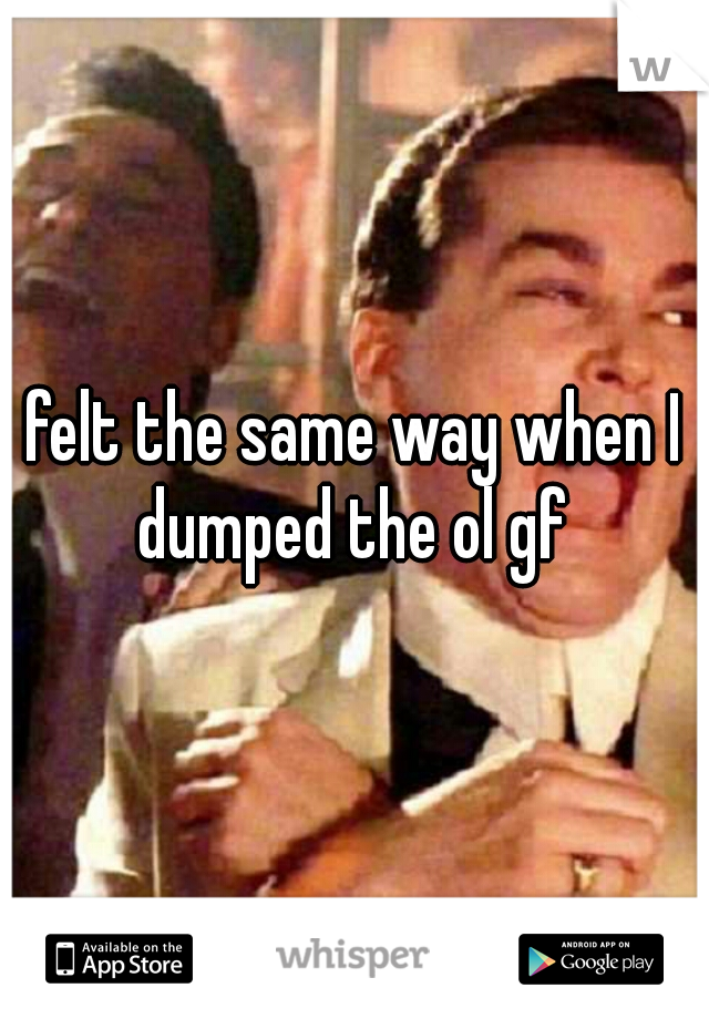 felt the same way when I dumped the ol gf 