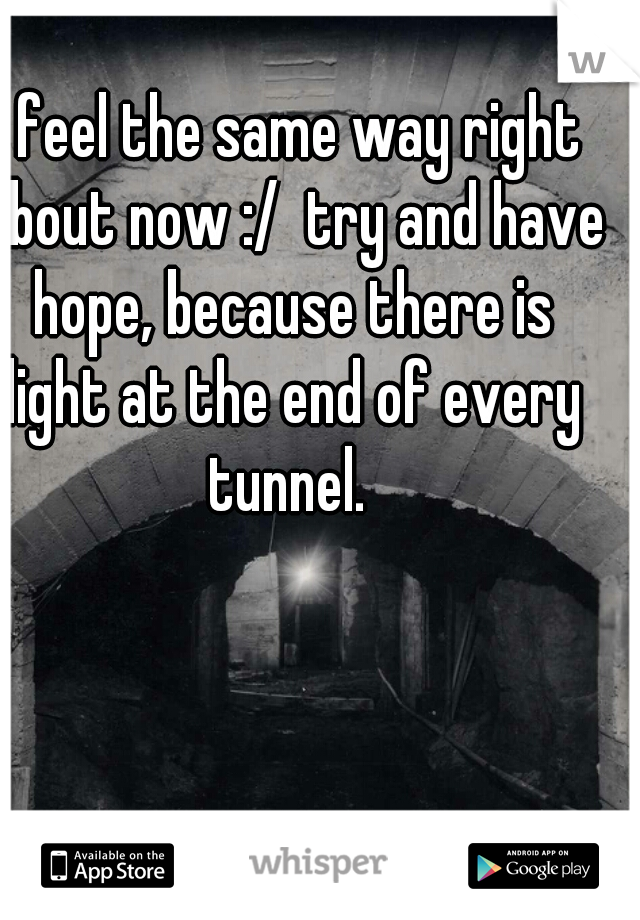 I feel the same way right about now :/  try and have hope, because there is light at the end of every tunnel. 
