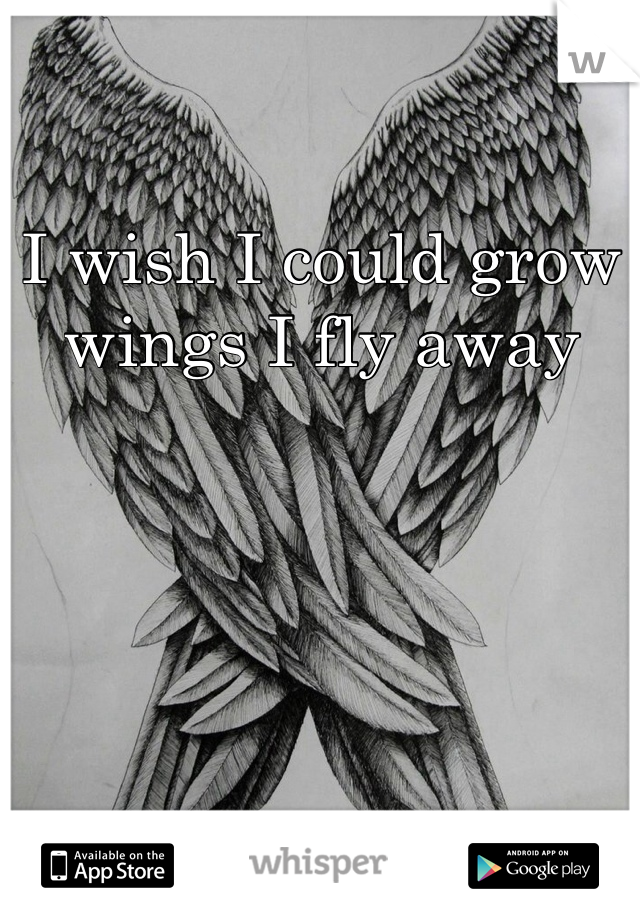 I wish I could grow wings I fly away