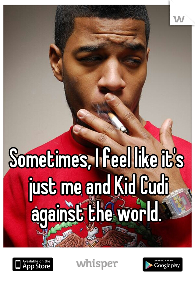 Sometimes, I feel like it's just me and Kid Cudi against the world. 