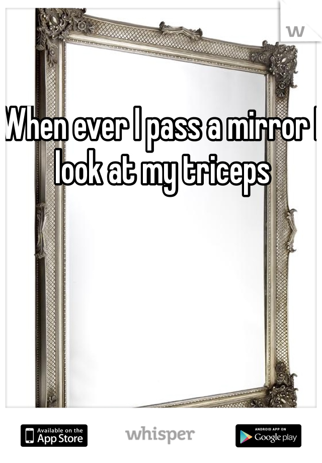 When ever I pass a mirror I look at my triceps 