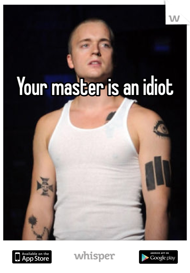 Your master is an idiot