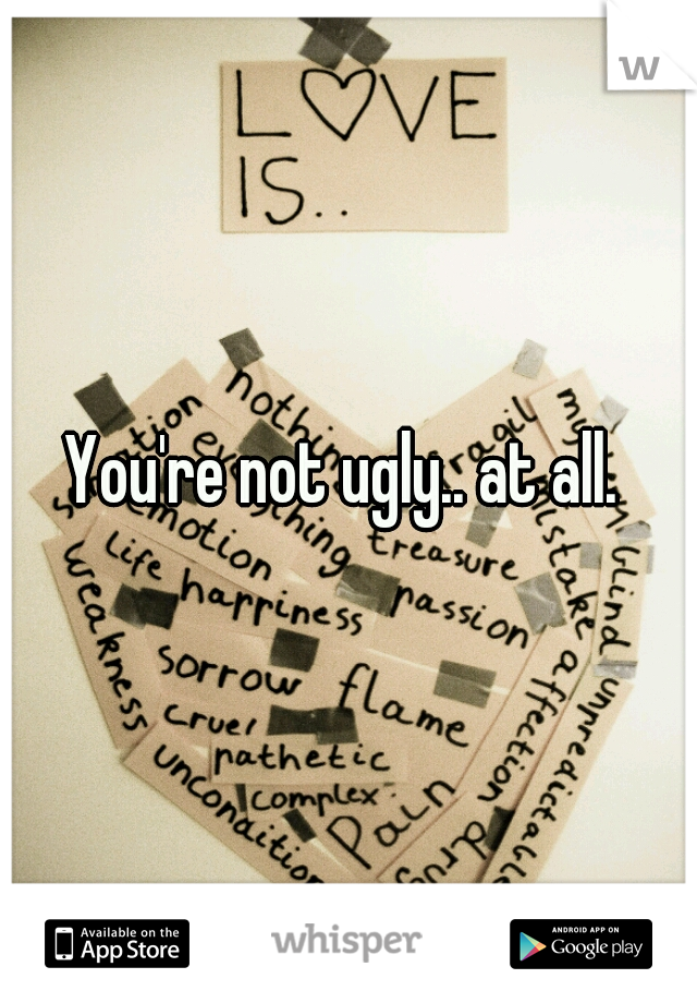 You're not ugly.. at all. 