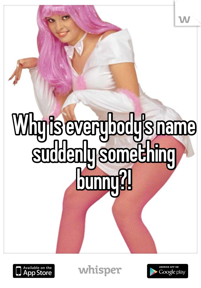 Why is everybody's name suddenly something bunny?!
