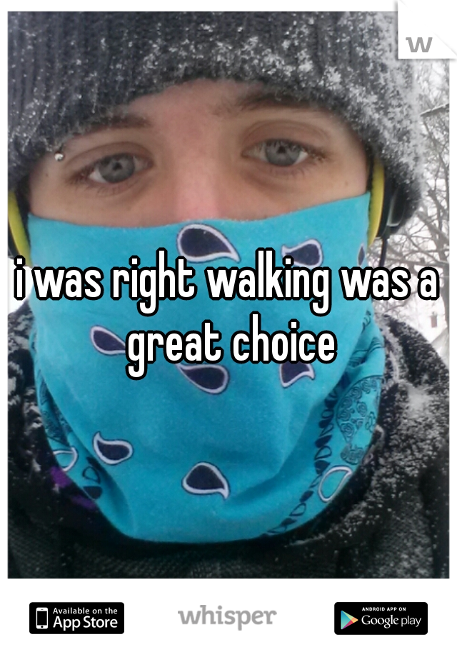 i was right walking was a great choice