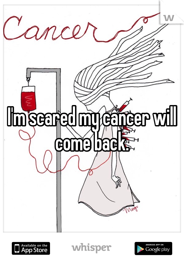 I'm scared my cancer will come back.
