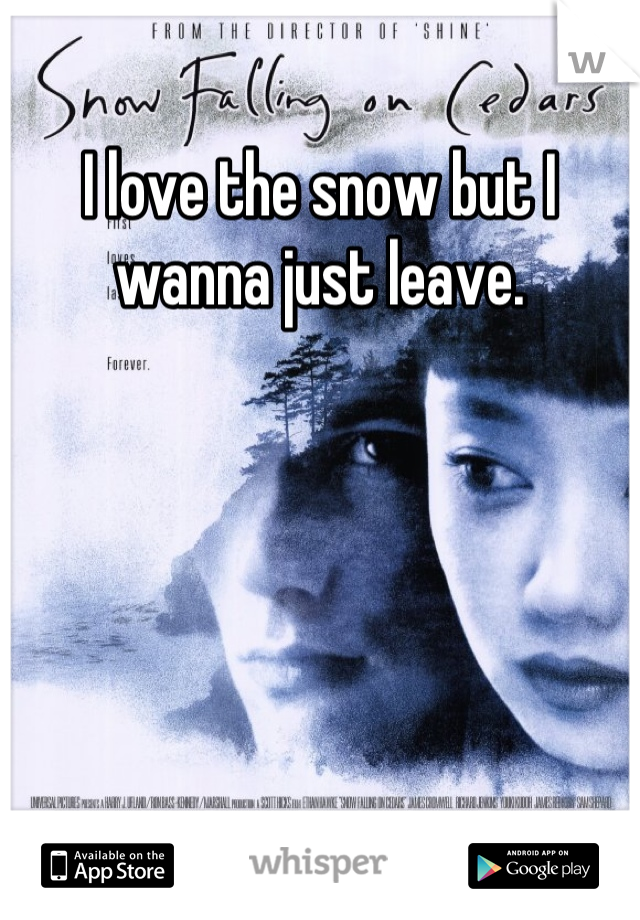 I love the snow but I wanna just leave.