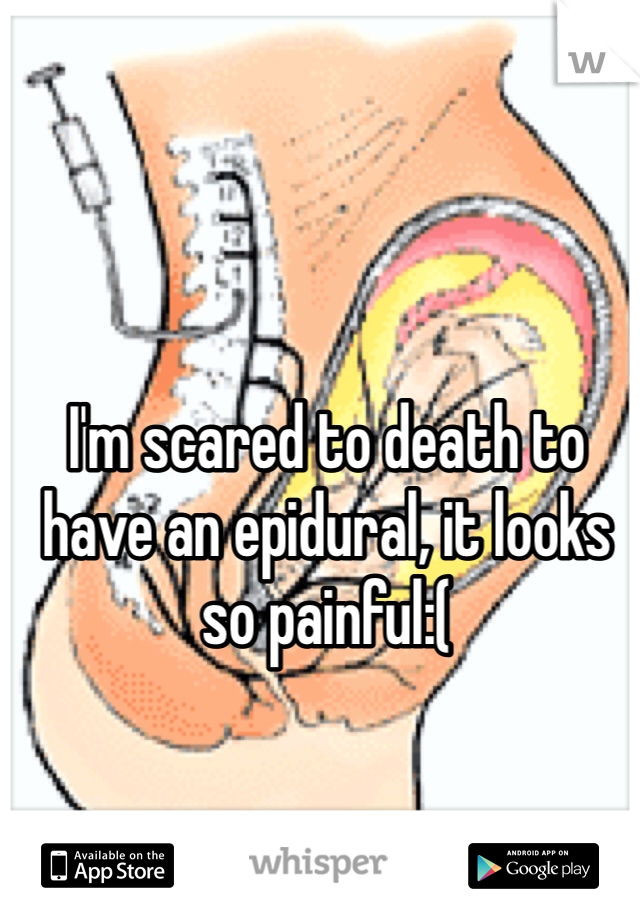 I'm scared to death to have an epidural, it looks so painful:(