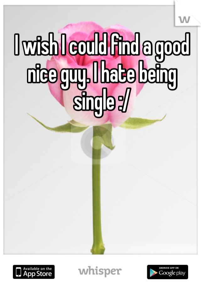 I wish I could find a good nice guy. I hate being single :/
