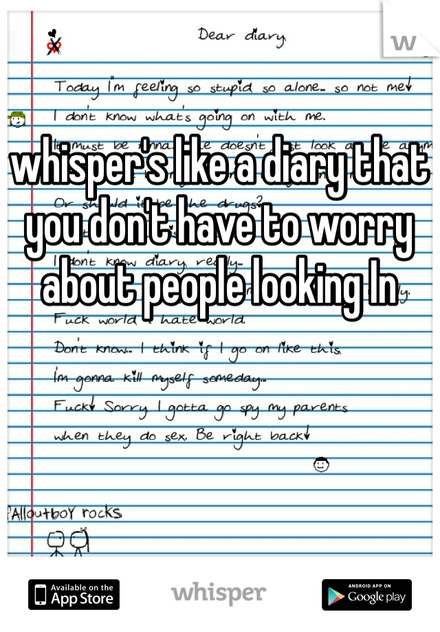 whisper's like a diary that you don't have to worry about people looking In 