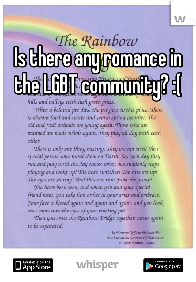 Is there any romance in the LGBT community? :(