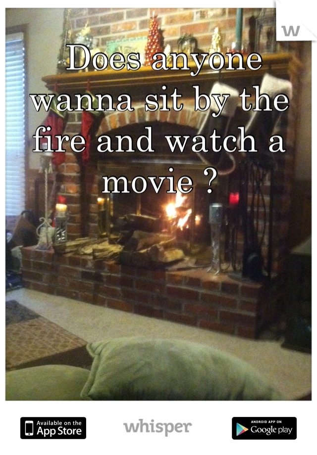  Does anyone wanna sit by the fire and watch a movie ? 
