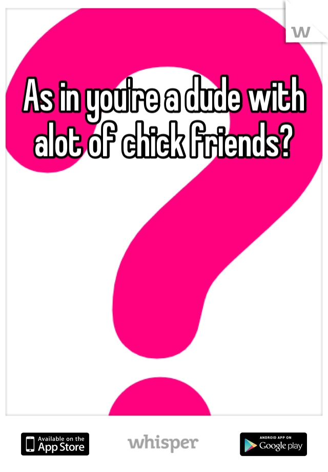As in you're a dude with alot of chick friends?