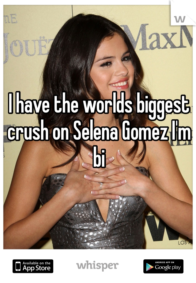 I have the worlds biggest crush on Selena Gomez I'm bi 