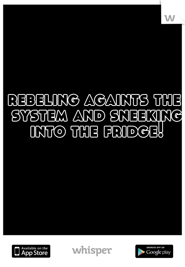 rebeling againts the system and sneeking into the fridge!