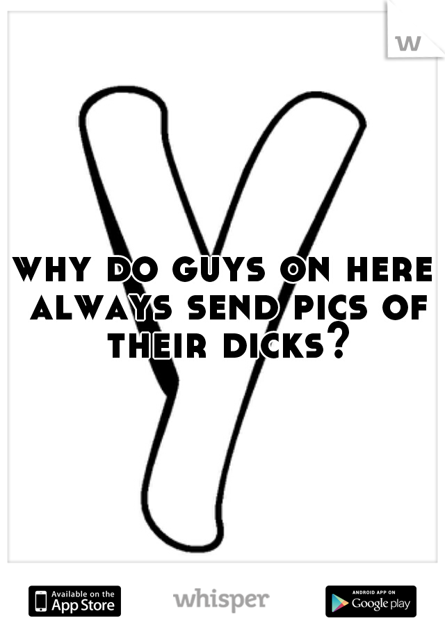 why do guys on here always send pics of their dicks?