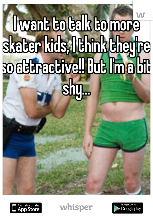 I want to talk to more skater kids, I think they're so attractive!! But I'm a bit shy...