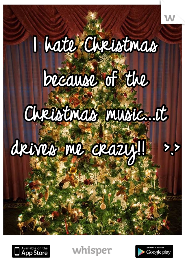 I hate Christmas because of the Christmas music...it drives me crazy!!  >.>