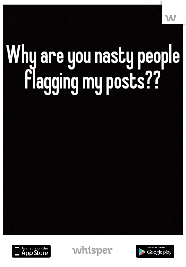 Why are you nasty people flagging my posts??