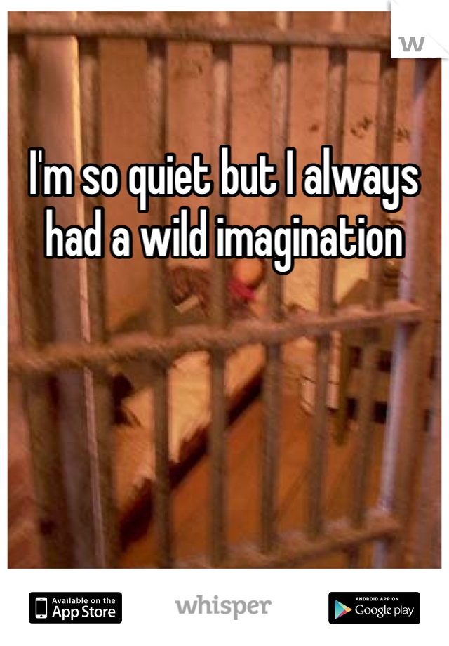 I'm so quiet but I always had a wild imagination