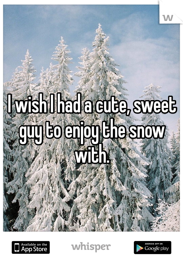 I wish I had a cute, sweet guy to enjoy the snow with. 