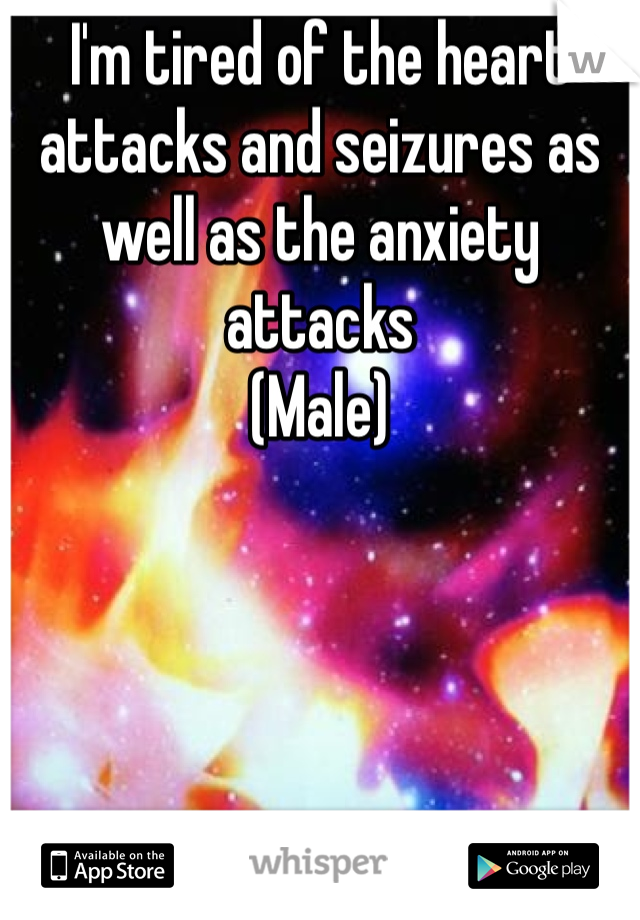 I'm tired of the heart attacks and seizures as well as the anxiety attacks
(Male)