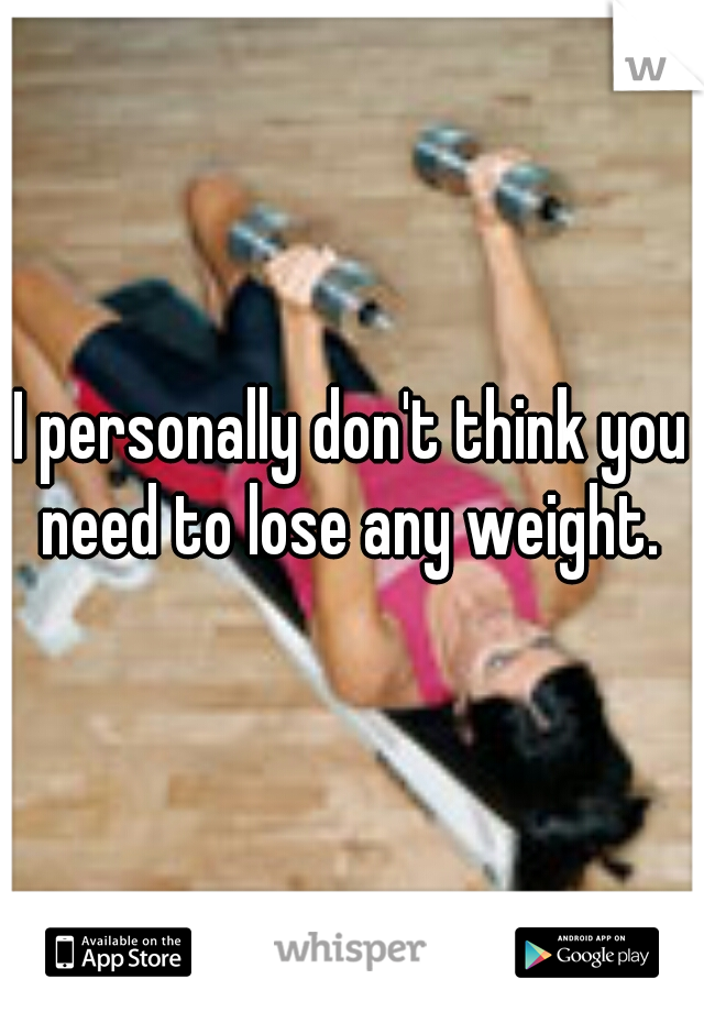 I personally don't think you need to lose any weight. 