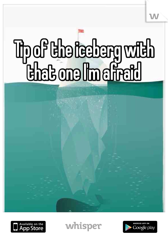 Tip of the iceberg with that one I'm afraid 